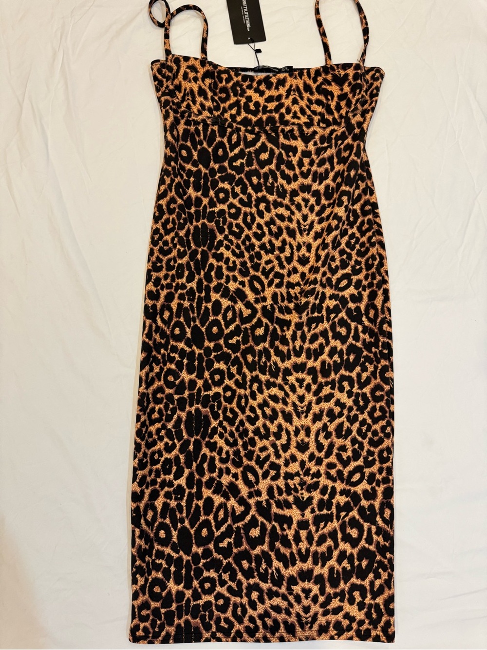 Leopard Print Slip Dress - Black and Brown